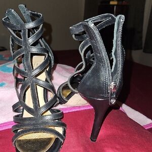ANTONIO MELANI Black Strappy Heels